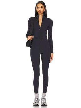 WellBeing + BeingWell Revolve Black Olivos Zip Up Long Sleeve Catsuit Jumpsuit
